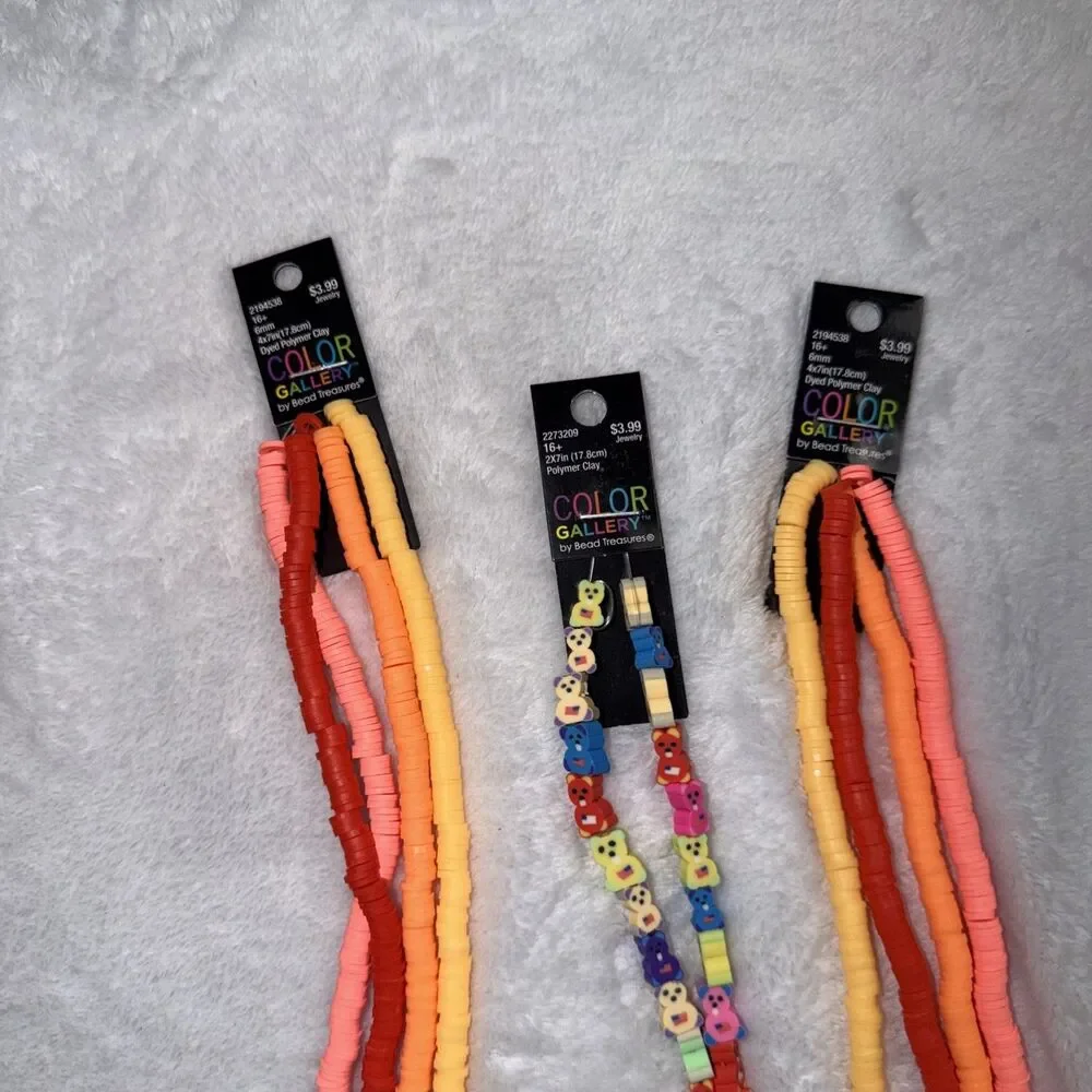 Vinyl Disc Beads 10 full strands of 200+ beads per strand New By Color Gallery